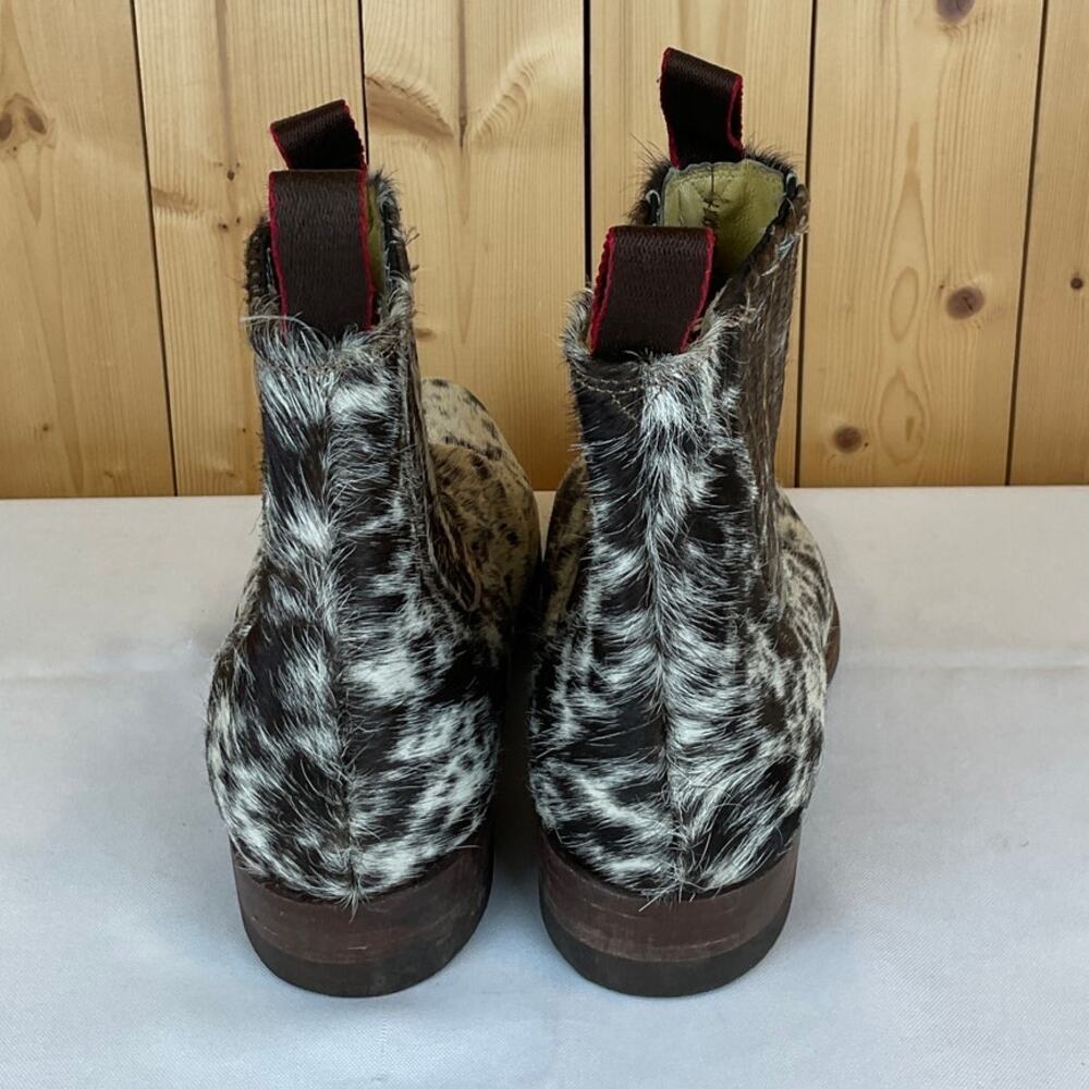 Men's Spotted Haircalf Chelsea Boots - Brown/Black/White - Picture 2 of 7